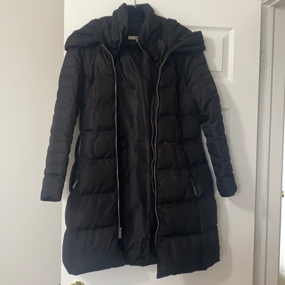 DKNY black down puffer coat- size S